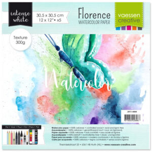 Papier aquarelle texturé - 300g - 30,5 x 30,5 cm - 5 feuilles