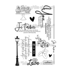Tampon clear - Je t'aime - Mes p'tits ciseaux