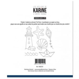 Pochoir à broder - Coquillages, etc - A contre courant - Les ateliers de Karine