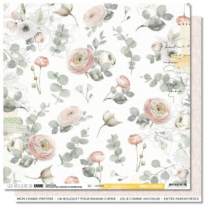 Papier 30,5 x 30,5 cm - Mimosa forever - n°2 - Les ateliers de Karine