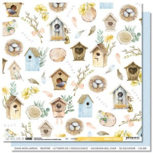 Papier 30,5 x 30,5 cm - Mimosa forever - n°3 - Les ateliers de Karine