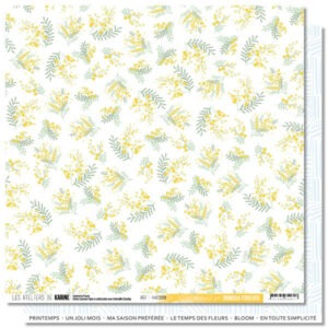 Papier 30,5 x 30,5 cm - Mimosa forever - n°6 - Les ateliers de Karine