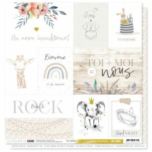 Papier 30,5 x 30,5 cm - Hey baby - Les ateliers de Karine