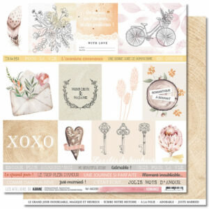 Papier 30,5 x 30,5 cm - n°1 - Romance - Les ateliers de Karine
