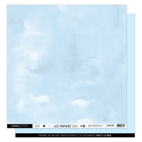 Papier 30,5 x 30,5 cm - n°38 - Bleu écume - Vue sur mer - Florilèges Design