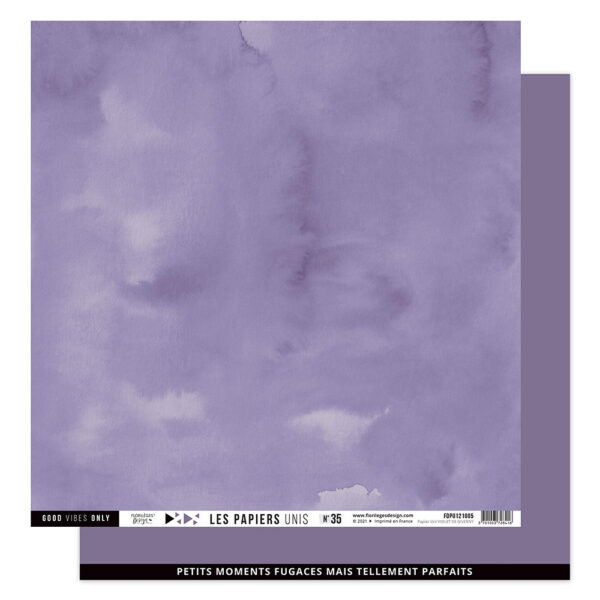 Papier 30,5 x 30,5 cm - n°35 - Violet de Giverny - Dolce Vita - Florilèges Design