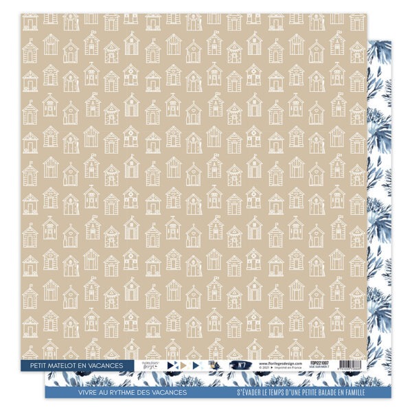 Papier 30,5 x 30,5 cm - Vue sur mer - n°7 - Florilèges Design
