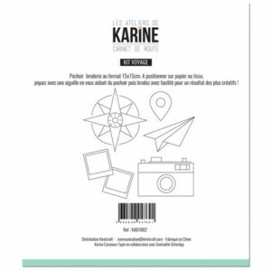 Pochoir à broder - Kit voyage - Carnet de route - Les ateliers de Karine