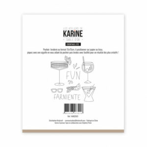 Pochoir à broder - Cocktails, etc - Sable d'or - Les ateliers de Karine