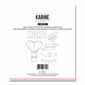 Pochoir à broder - Love, etc - Romance - Les ateliers de Karine