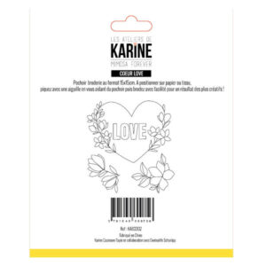 Pochoir à broder - Cœur love - Mimosa forever - Les ateliers de Karine