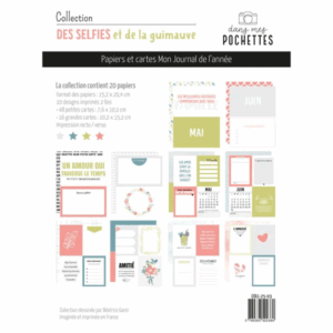 Papiers et cartes - Mon journal de l'année - Des selfies et de la guimauve - Dans mes pochettes