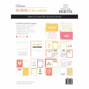 Papiers et cartes - Mon journal de l'année - Du soleil et des cocktails - Dans mes pochettes
