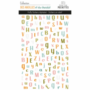Puffy stickers alphabet - Des abeilles et du chocolat - Dans mes pochettes