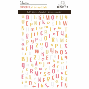 Puffy stickers alphabet - Du soleil et des cocktails - Dans mes pochettes