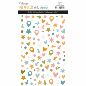 Puffy stickers dots - Des abeilles et du chocolat - Dans mes pochettes