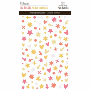 Puffy stickers dots - Du soleil et des cocktails - Dans mes pochettes