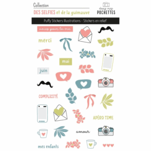 Puffy stickers illustrations - Des selfies et de la guimauve - Dans mes pochettes