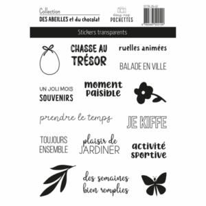 Stickers transparents - Des abeilles et du chocolat - Dans mes pochettes