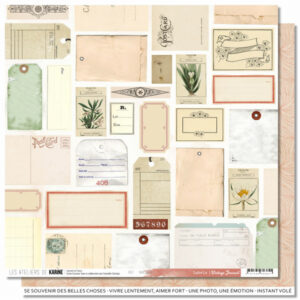 Papier 30,5 x 30,5 cm - Vintage journal - n°03 - Les ateliers de Karine
