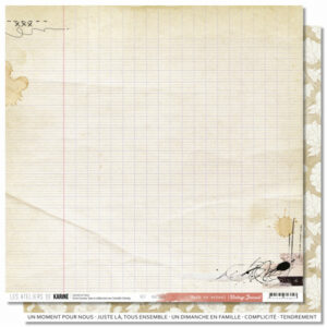 Papier 30,5 x 30,5 cm - Vintage journal - n°05 - Les ateliers de Karine