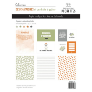 Papiers calque - Des châtaignes et une boîte à goûter - Dans mes pochettes