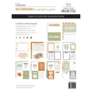 Papiers et cartes - Mon journal de l'année - Des châtaignes et une boîte à goûter - Dans mes pochettes