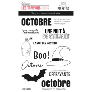 Tampon clear - Octobre - Les tampons mois - Dans mes pochettes