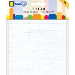 Mousse 3D double face blanc - 3 mm x 3 mm x 2 mm - Jeje produkt