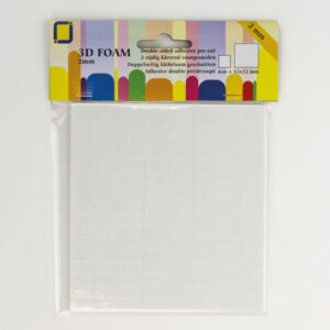 Mousse 3D double face blanc - 12 x 6 mm + 12 mm x 12 mm x 2 mm - Jeje produkt