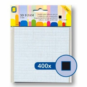 Mousse 3D double face noir - 5 mm x 5 mm x 2 mm - Jeje produkt