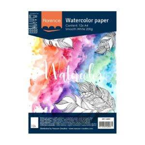 Papier aquarelle smooth - 200g - A4 - 12 feuilles