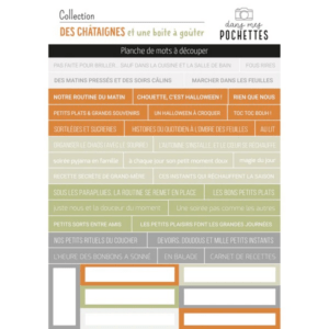 Planche d'étiquettes - Des châtaignes et une boîte à goûter - Dans mes pochettes