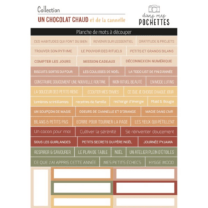 Planche d'étiquettes - Un chocolat chaud et de la cannelle - Dans mes pochettes