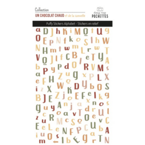 Puffy stickers alphabet - Un chocolat chaud et de la cannelle - Dans mes pochettes