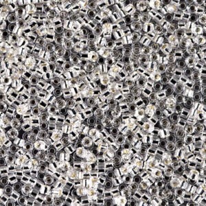 Miyuki Delica 11/0 - Transparent intérieur argenté - n°41 - 5gr