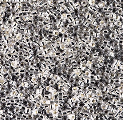 Miyuki Delica 11/0 - Transparent intérieur argenté - n°41 - 5gr