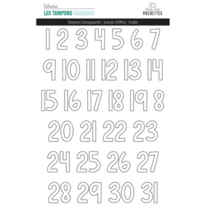 Tampon clear - Grands chiffres évidés - Les tampons basiques - Dans mes pochettes
