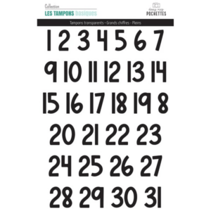 Tampon clear - Grands chiffres pleins - Les tampons basiques - Dans mes pochettes