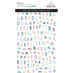 Puffy stickers alphabet - Des crêpes et des paillettes - Dans mes pochettes