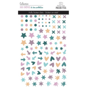 Puffy stickers dots - Des crêpes et des paillettes - Dans mes pochettes