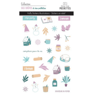 Puffy stickers illustrations - Des crêpes et des paillettes - Dans mes pochettes