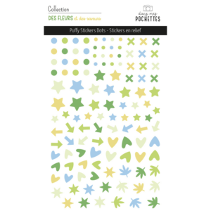 Puffy stickers dots - Des fleurs et des saveurs - Dans mes pochettes
