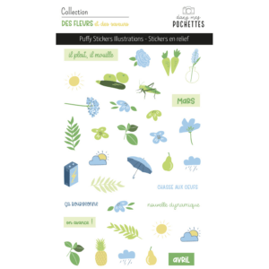 Puffy stickers illustrations - Des fleurs et des saveurs - Dans mes pochettes