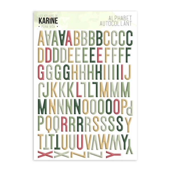 Alphabet autocollant - Pura vida - Les ateliers de Karine