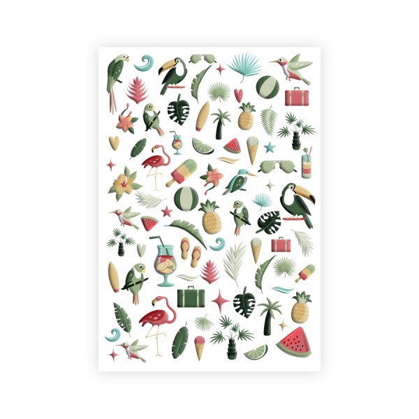 Puffy stickers - Pura vida - Les ateliers de Karine