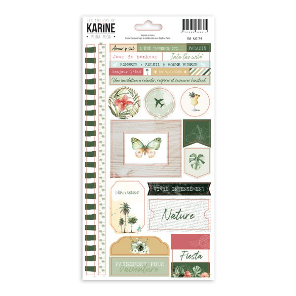 Planche d'étiquettes - Pura vida - Les ateliers de Karine